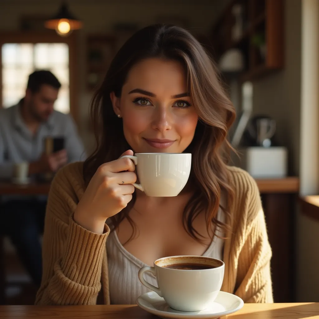girl drinking coffee